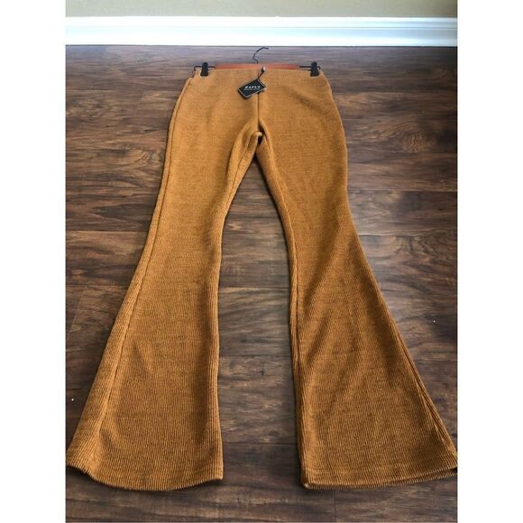 Záful Cozy High Waisted Boot Cut Pants - Brown new with the tag size 6 - Picture 1 of 12